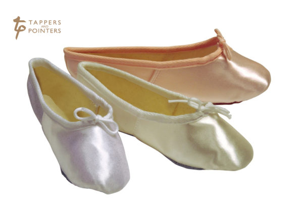 Pink, Ivory & White Satin Ballet Shoes