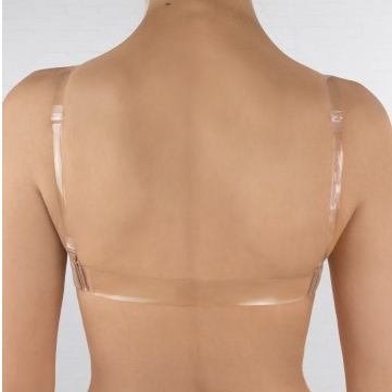 Nude Dance Bra.Seamless Clear Back.Skin.Clear & Flesh Adjustable  Straps.Fast UK