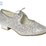 Silver Hologram Low Heel Tap Shoes