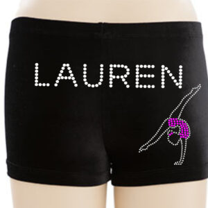 Personalised Dance / Gymnastics Shorts with Gymnast Motif - Image 8