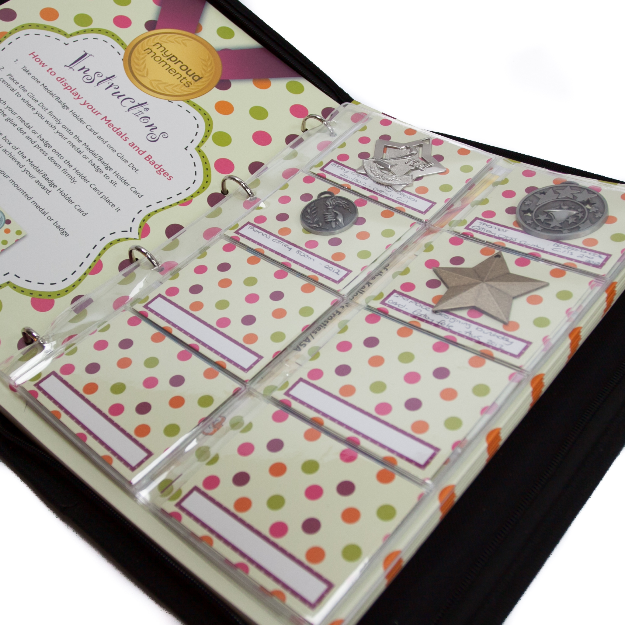 Childrens Medal, Badge and Certificate Case Spotty – Dance and Leisurewear