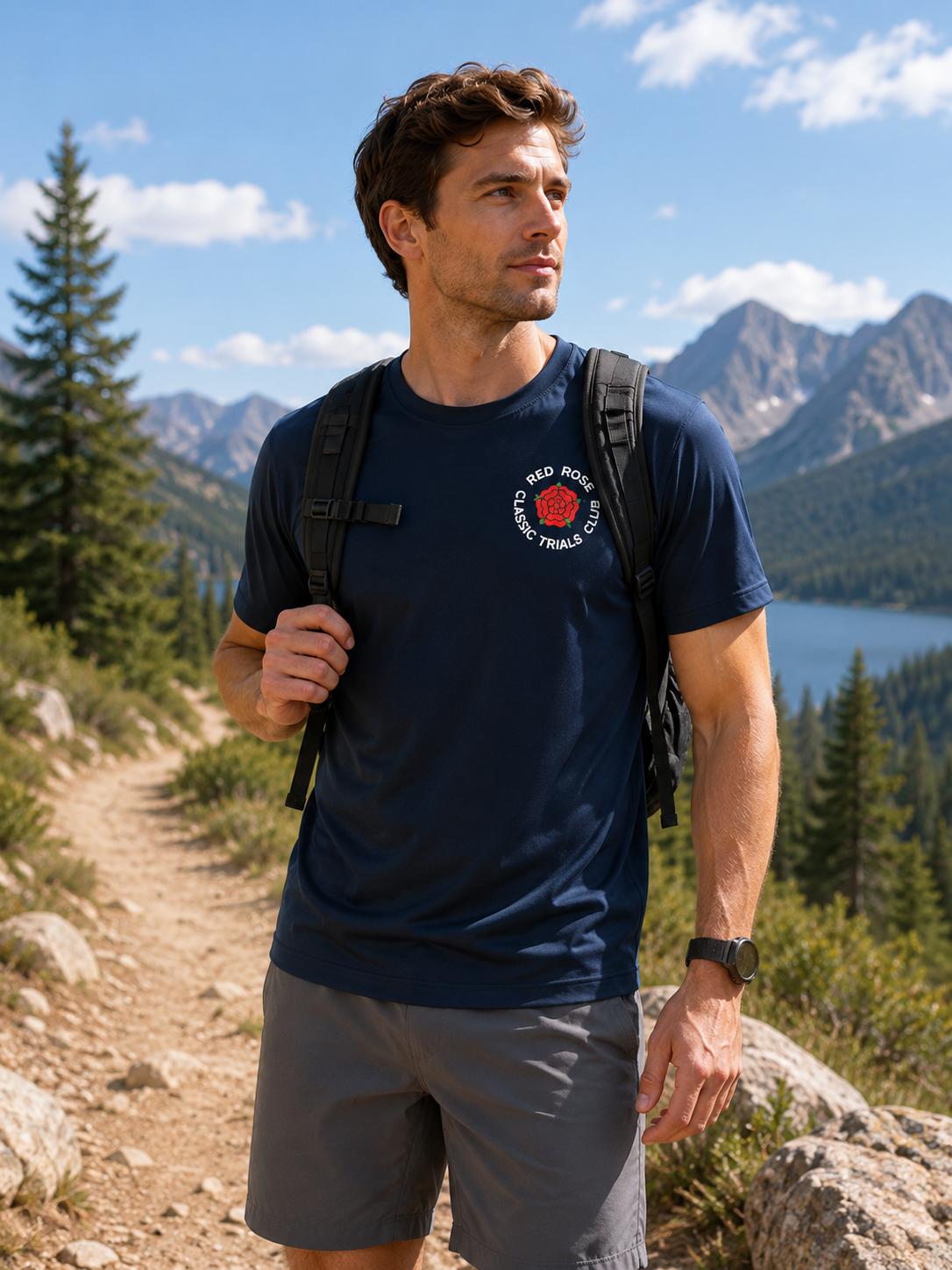 Red Rose Classic Trials Club Short Sleeved Active Wear T-Shirt